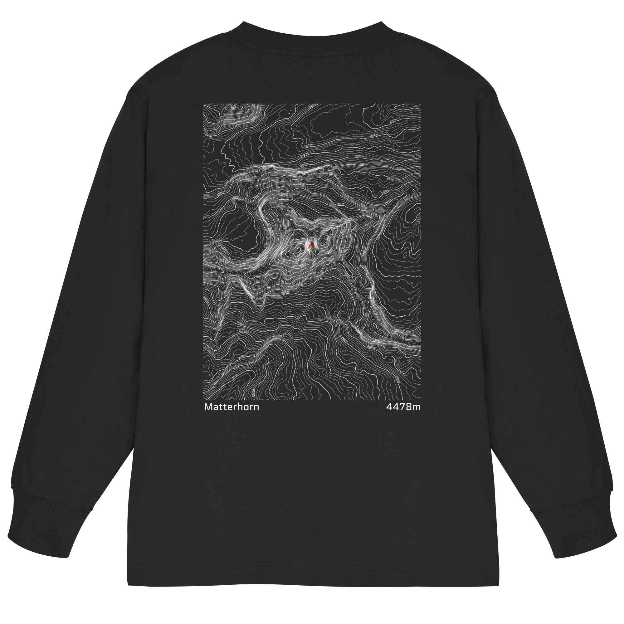 Matterhorn Höhenlinien Oversized Longsleeve (Unisex)