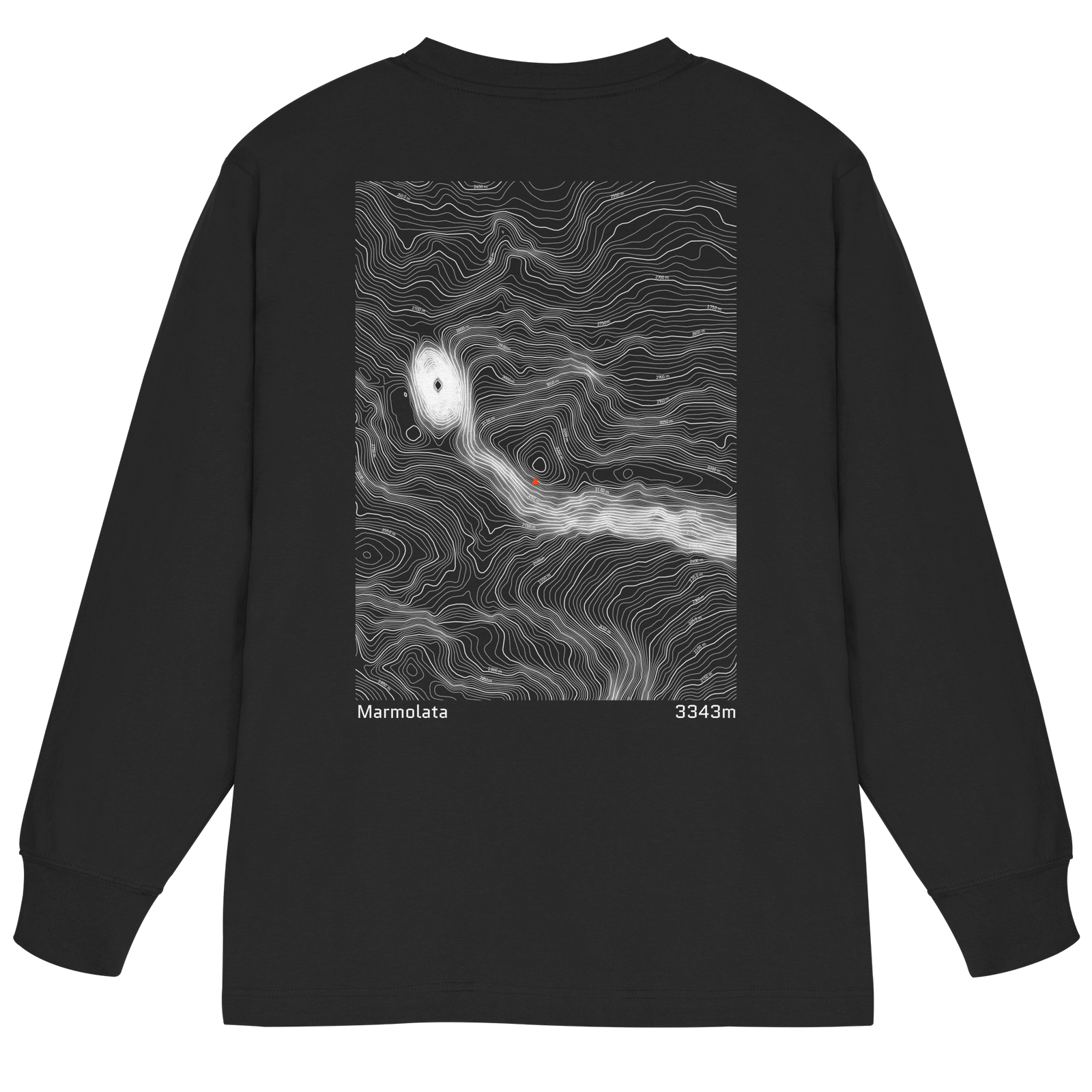 Marmolata Höhenlinien Oversized Longsleeve (Unisex)