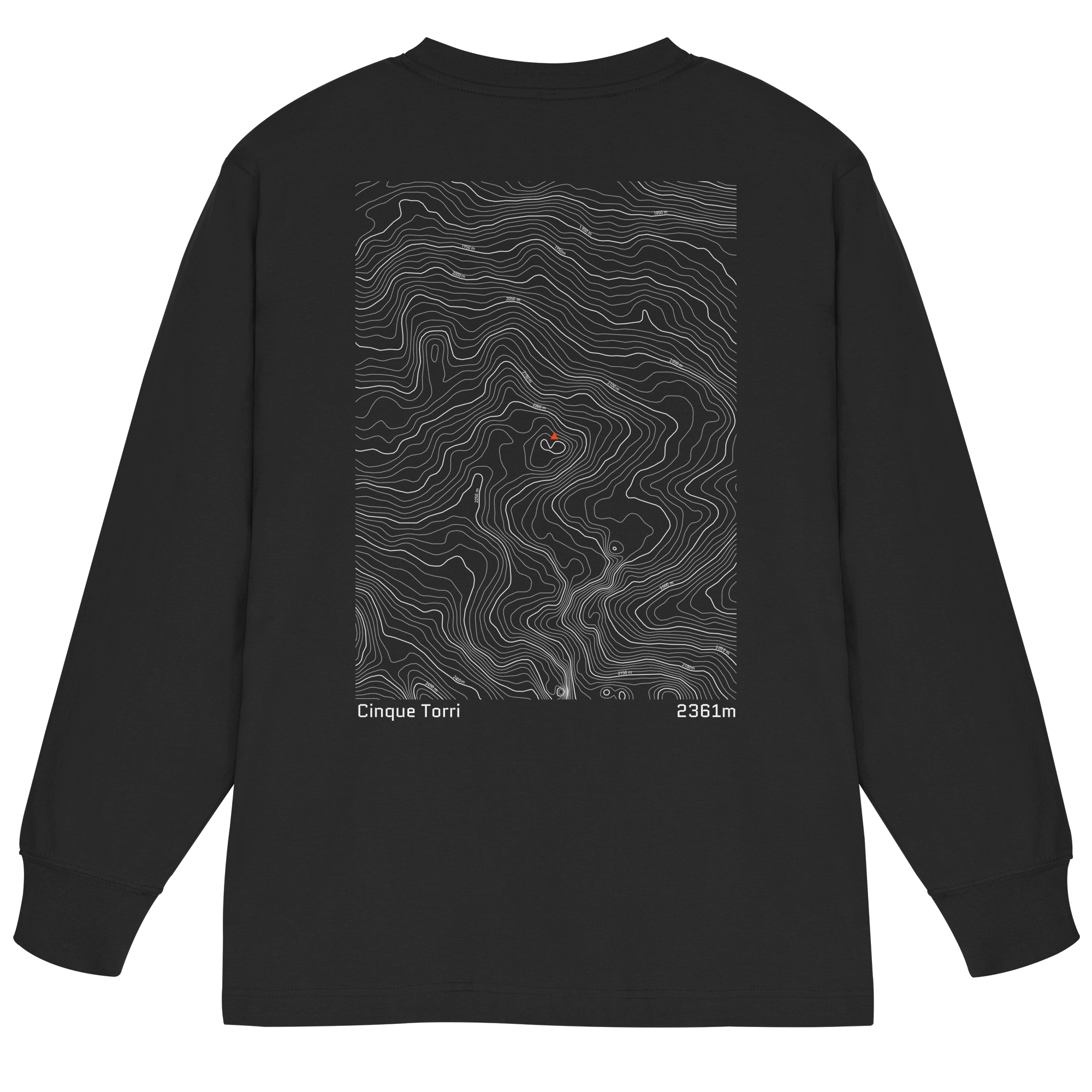 Cinque Torri Höhenlinien Oversized Longsleeve (Unisex)