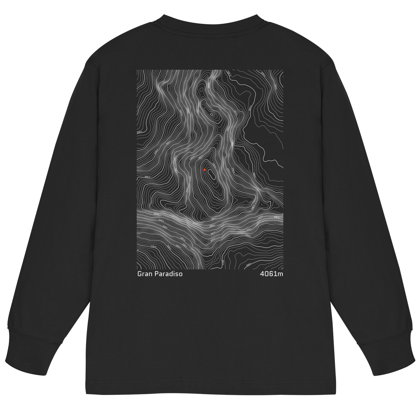 Gran Paradiso Höhenlinien Oversized Longsleeve (Unisex)