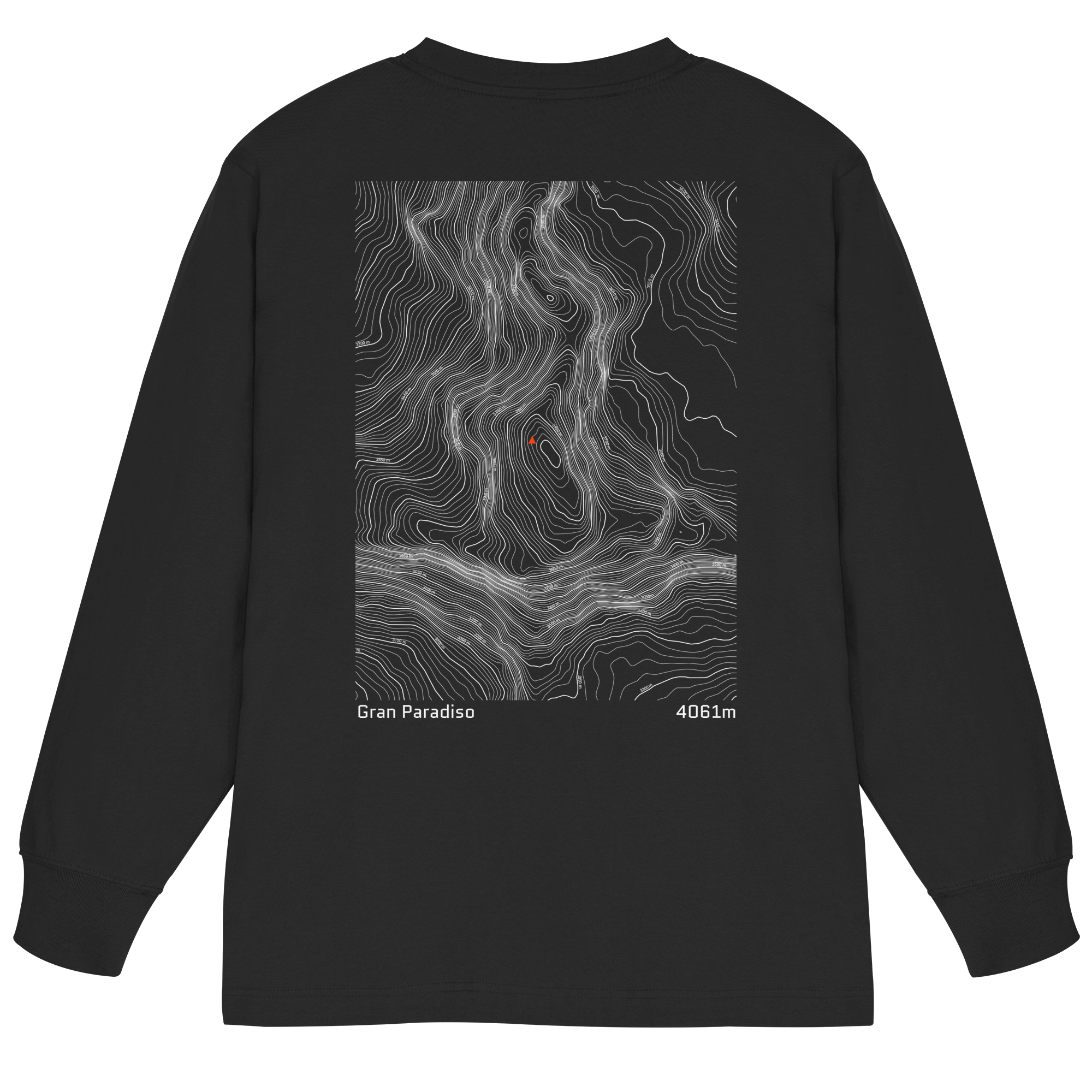 Gran Paradiso Höhenlinien Oversized Longsleeve (Unisex)