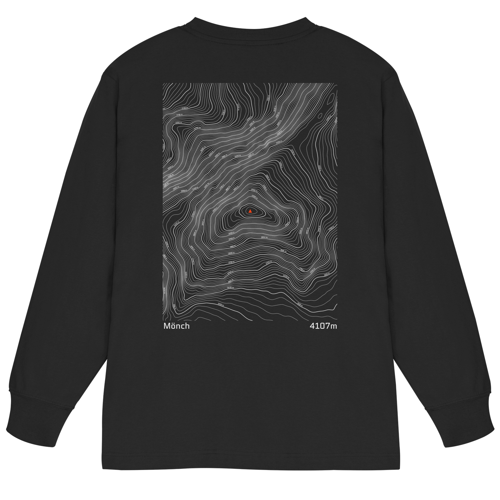 Mönch Höhenlinien Oversized Longsleeve (Unisex)