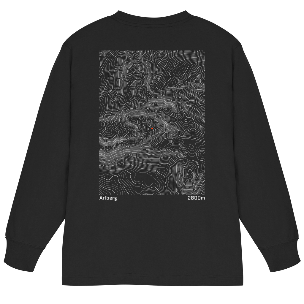 Arlberg Höhenlinien Oversized Longsleeve (Unisex)
