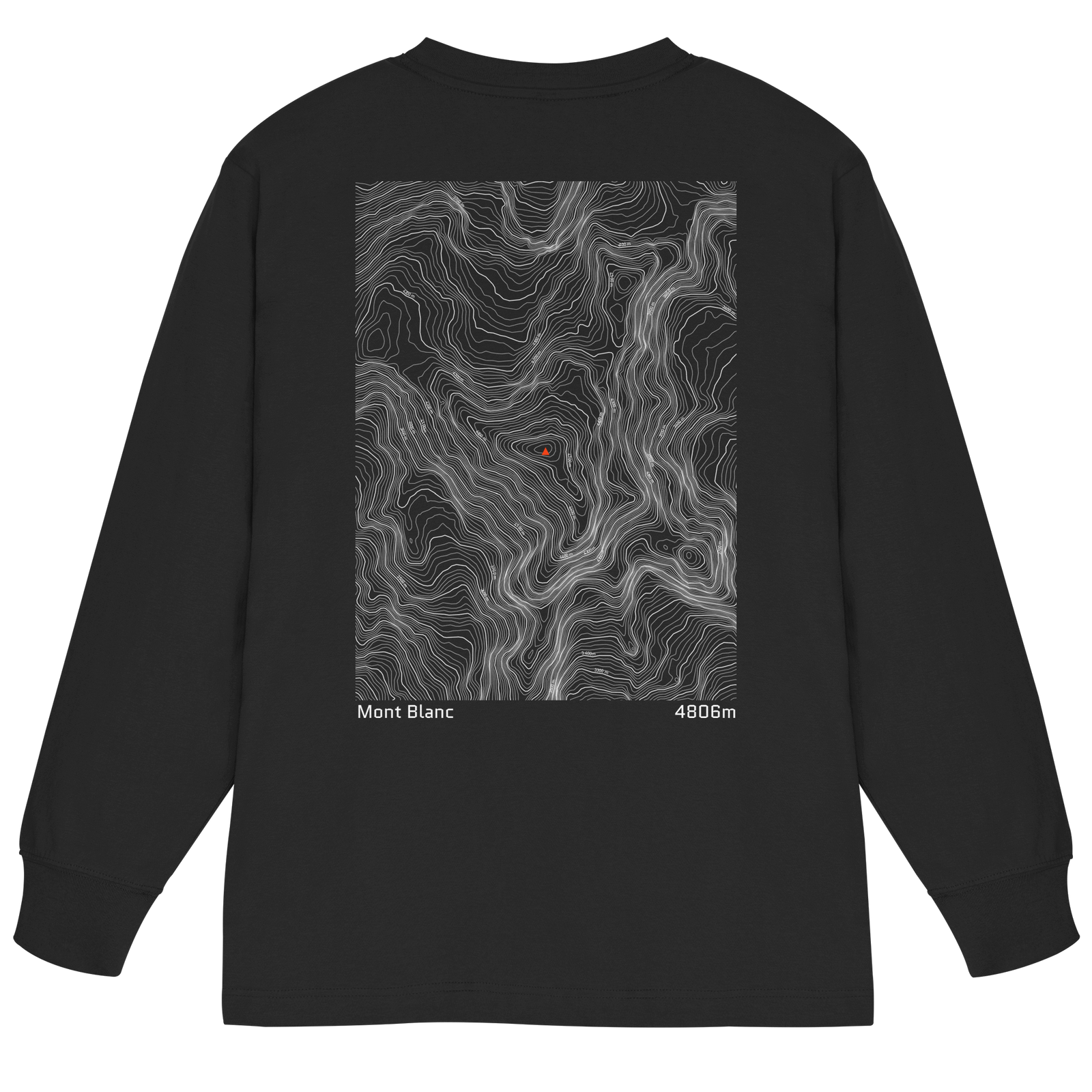 Mont Blanc Höhenlinien Oversized Longsleeve (Unisex)
