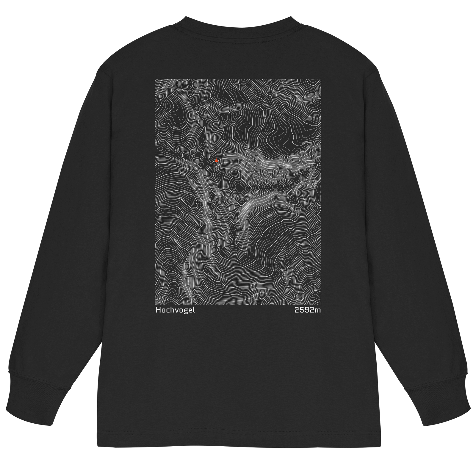Hochvogel Höhenlinien Oversized Longsleeve (Unisex)