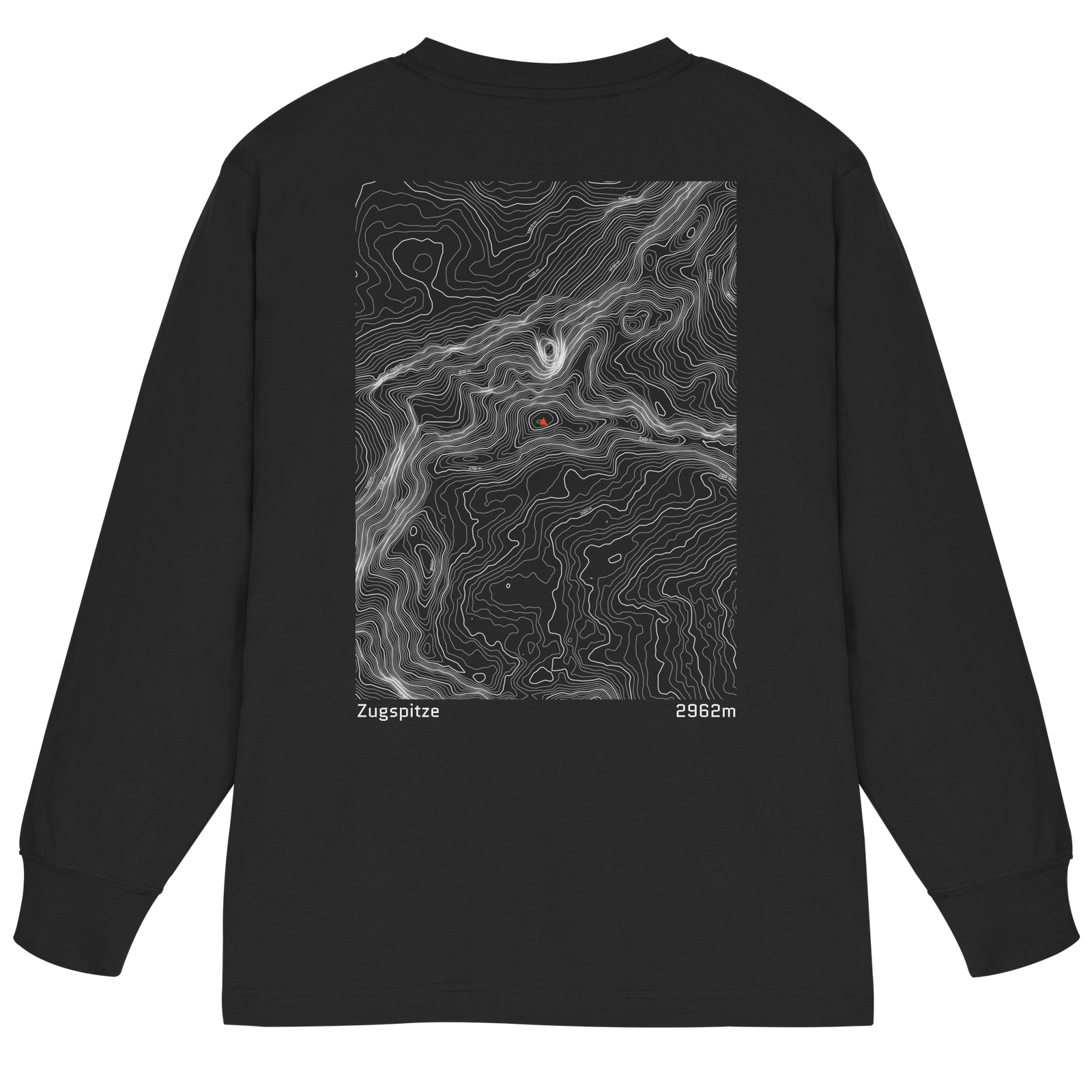 Zugspitze Höhenlinien Oversized Longsleeve (Unisex)
