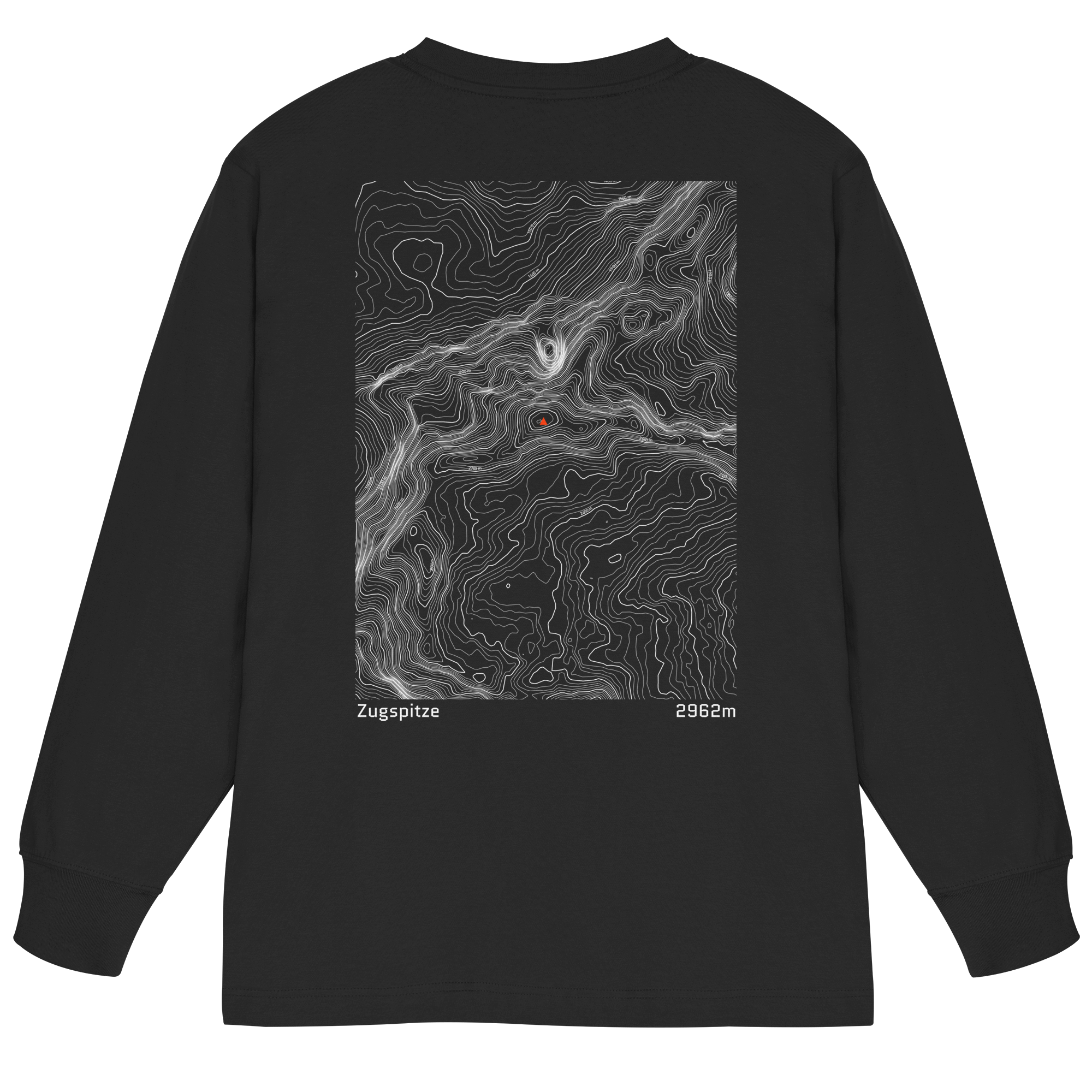 Zugspitze Höhenlinien Oversized Longsleeve (Unisex)