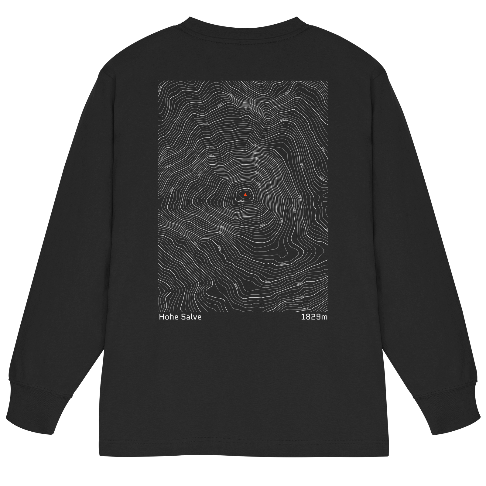 Hohe Salve Höhenlinien Oversized Longsleeve (Unisex)