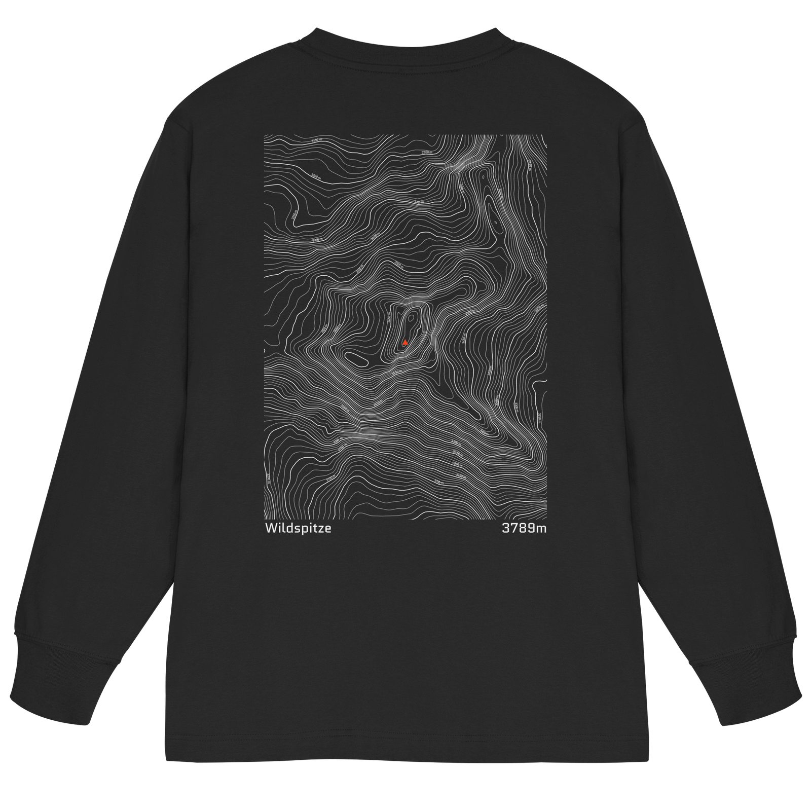Wildspitze Höhenlinien Oversized Longsleeve (Unisex)