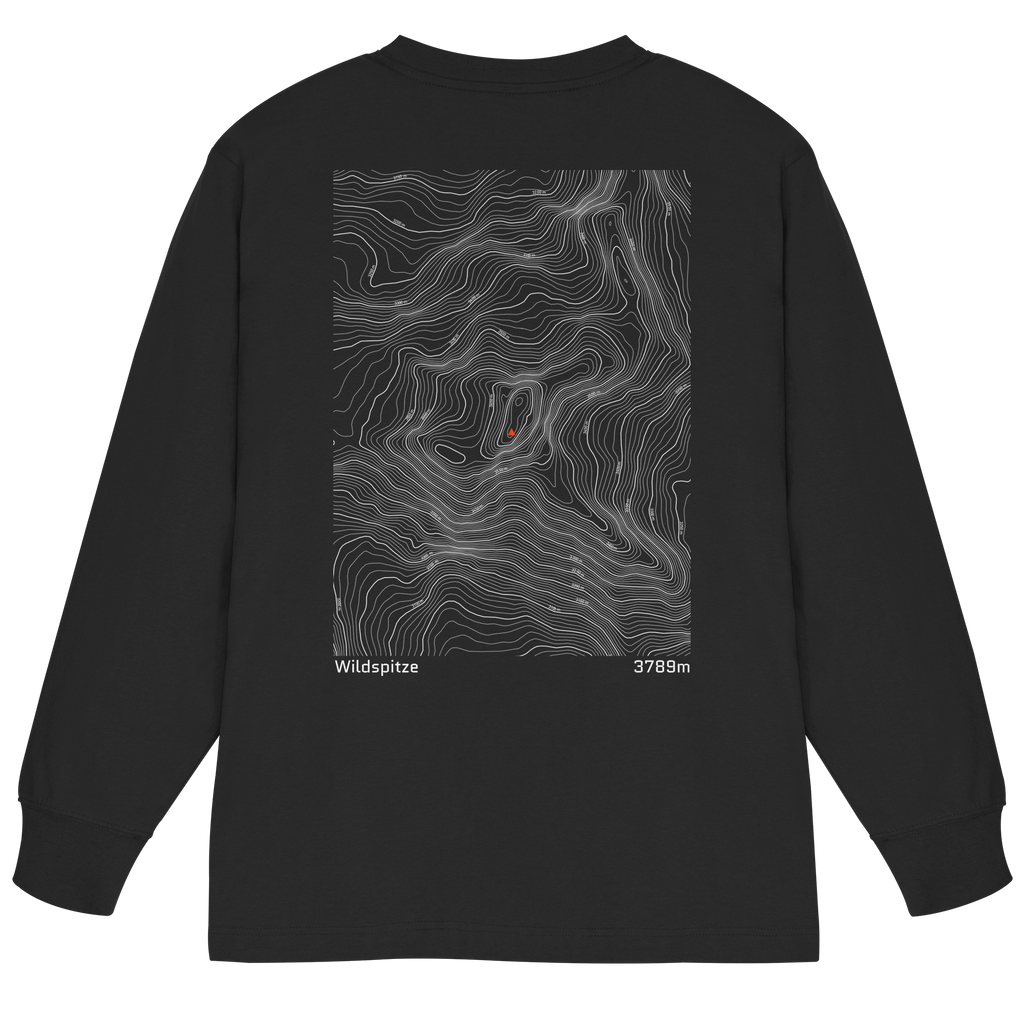 Wildspitze Höhenlinien Oversized Longsleeve (Unisex)