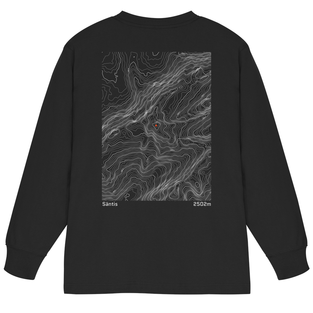 Säntis Höhenlinien Oversized Longsleeve (Unisex)