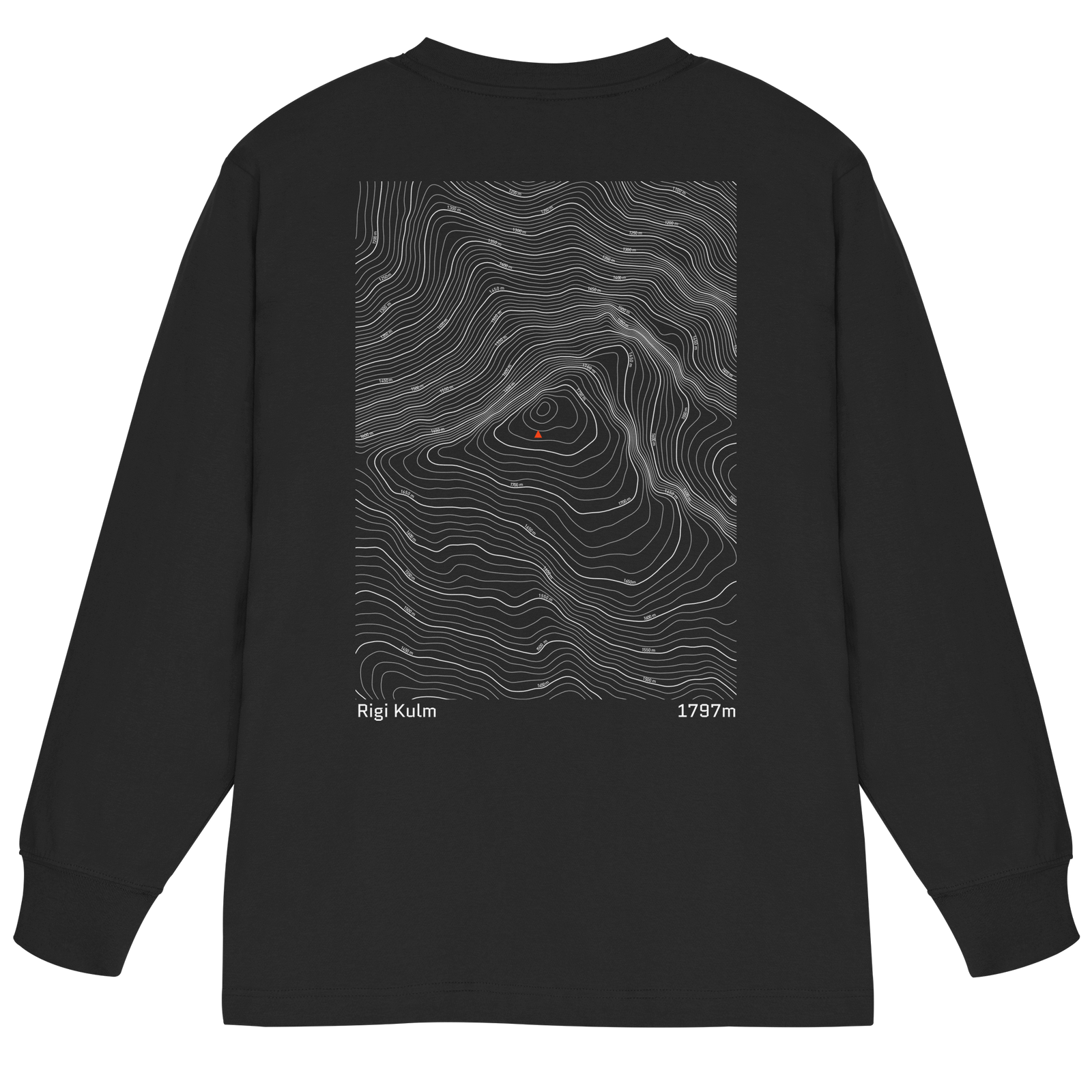 Rigi Kulm Höhenlinien Oversized Longsleeve (Unisex)