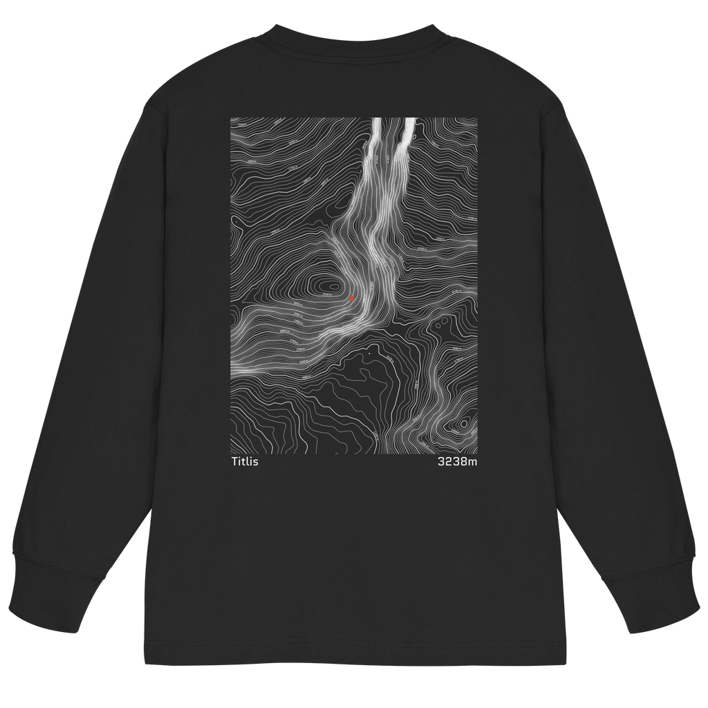 Titlis Höhenlinien Oversized Longsleeve (Unisex)