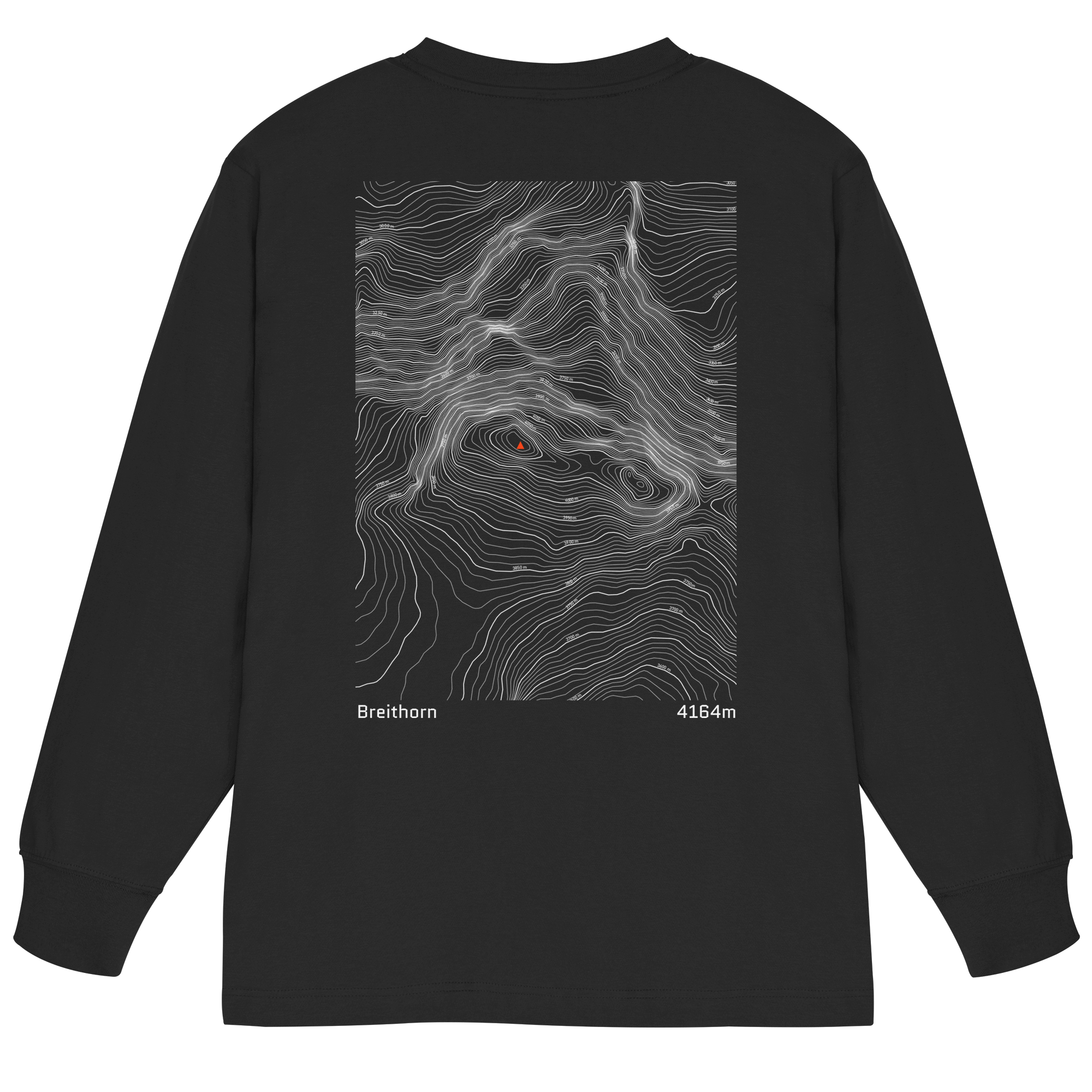 Breithorn Höhenlinien Oversized Longsleeve (Unisex)