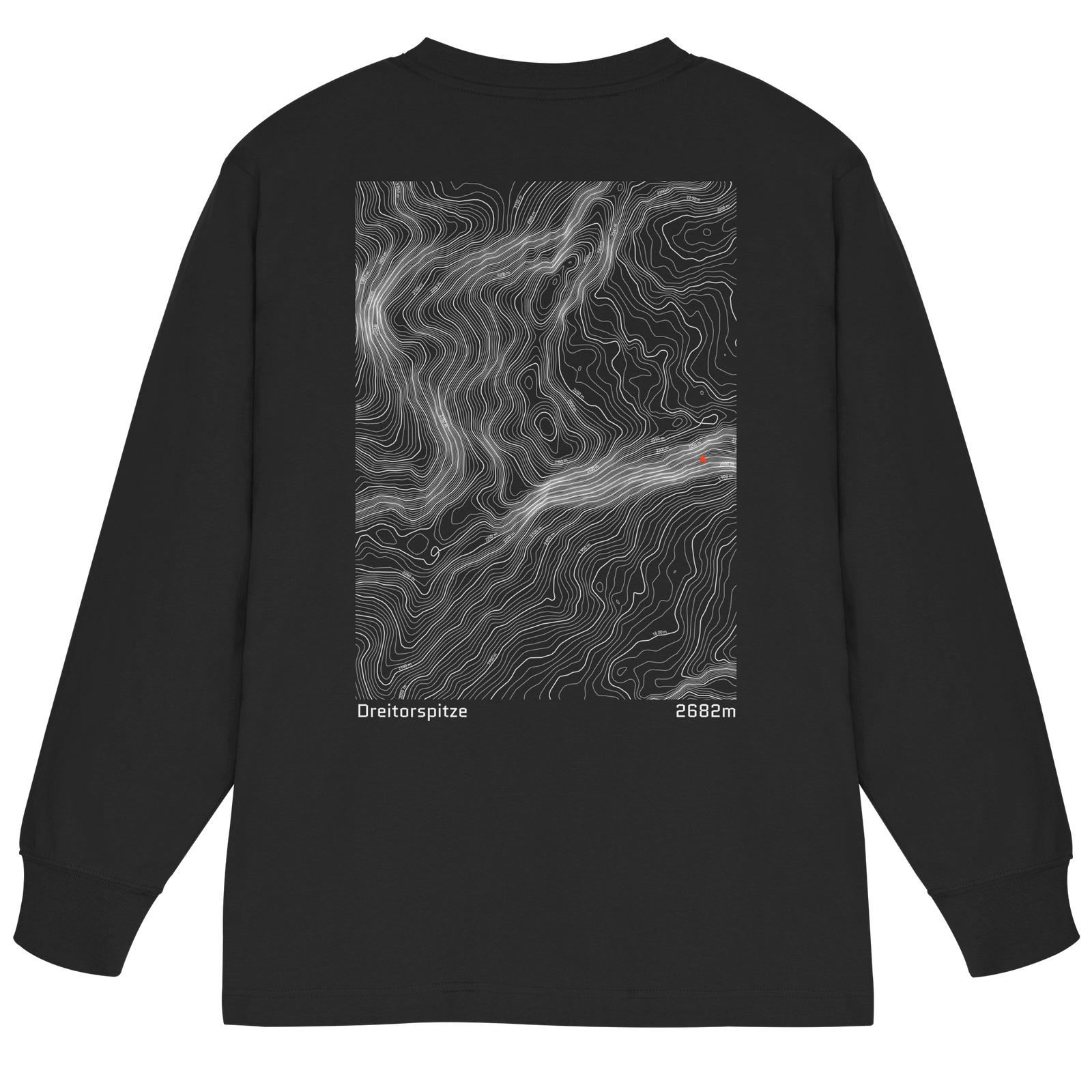 Dreitorspitze Höhenlinien Oversized Longsleeve (Unisex)
