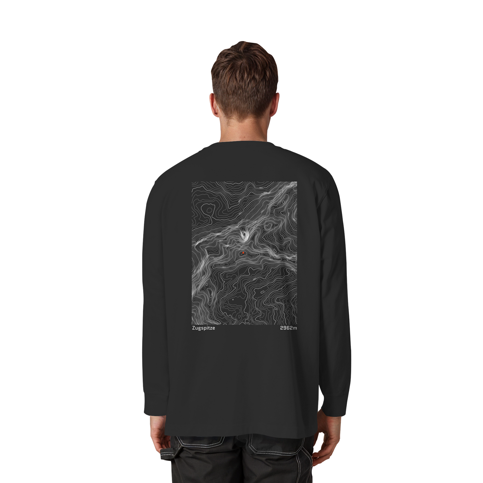 Watzmann Höhenlinien Oversized Longsleeve (Unisex)