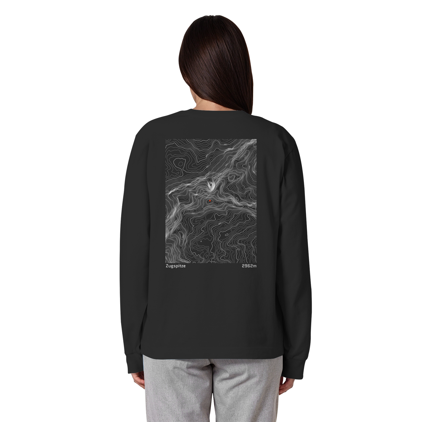 Watzmann Höhenlinien Oversized Longsleeve (Unisex)