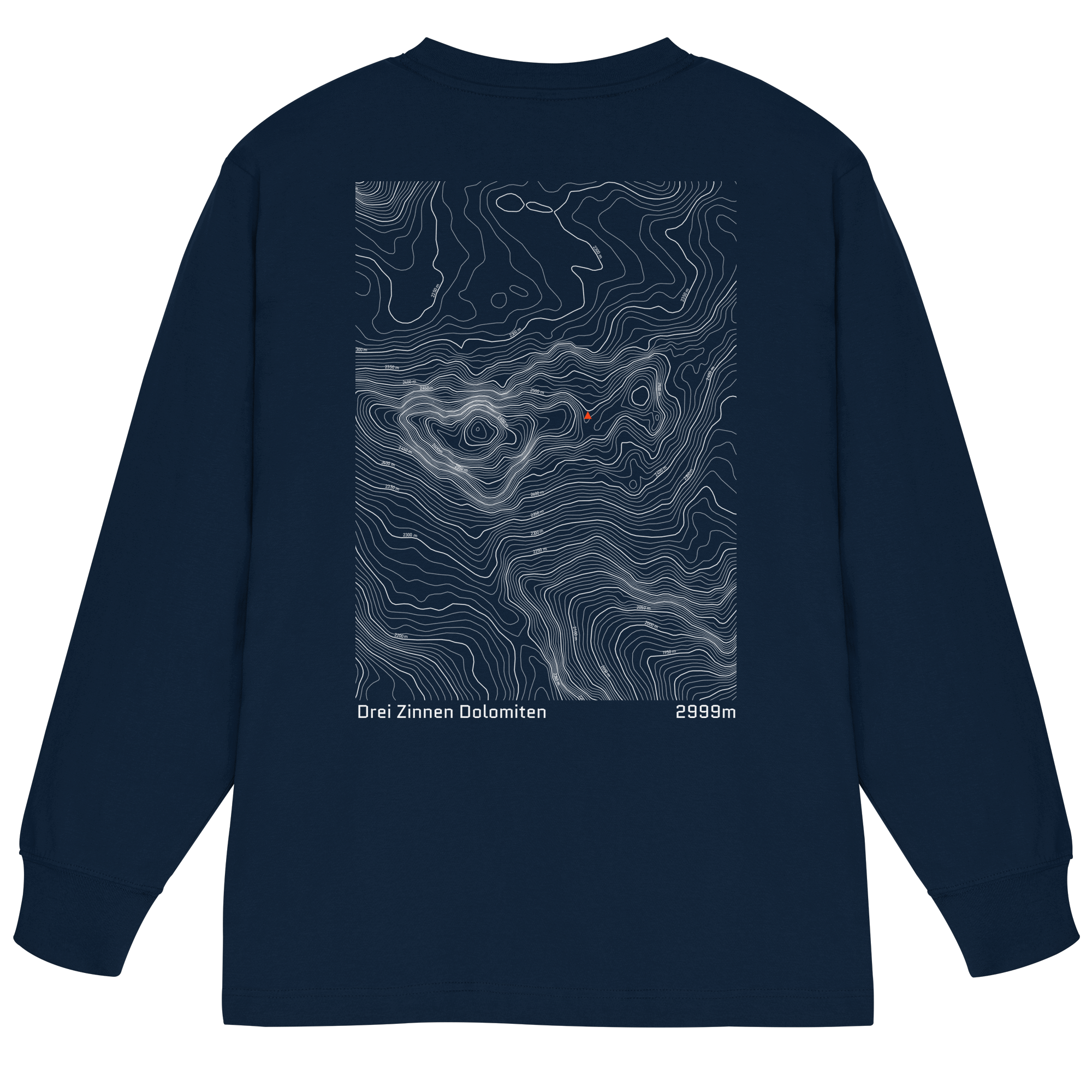 Drei Zinnen Dolomiten Höhenlinien Oversized Longsleeve (Unisex)