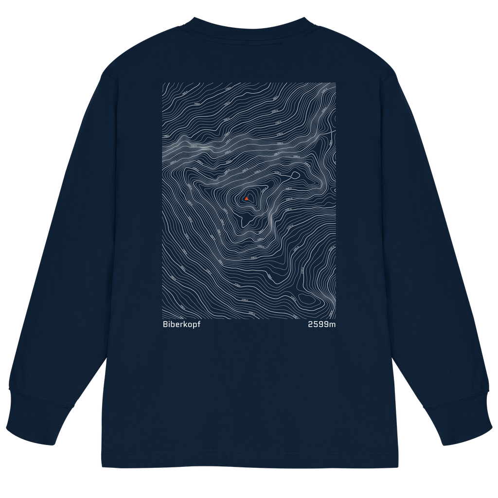 Biberkopf Höhenlinien Oversized Longsleeve (Unisex)