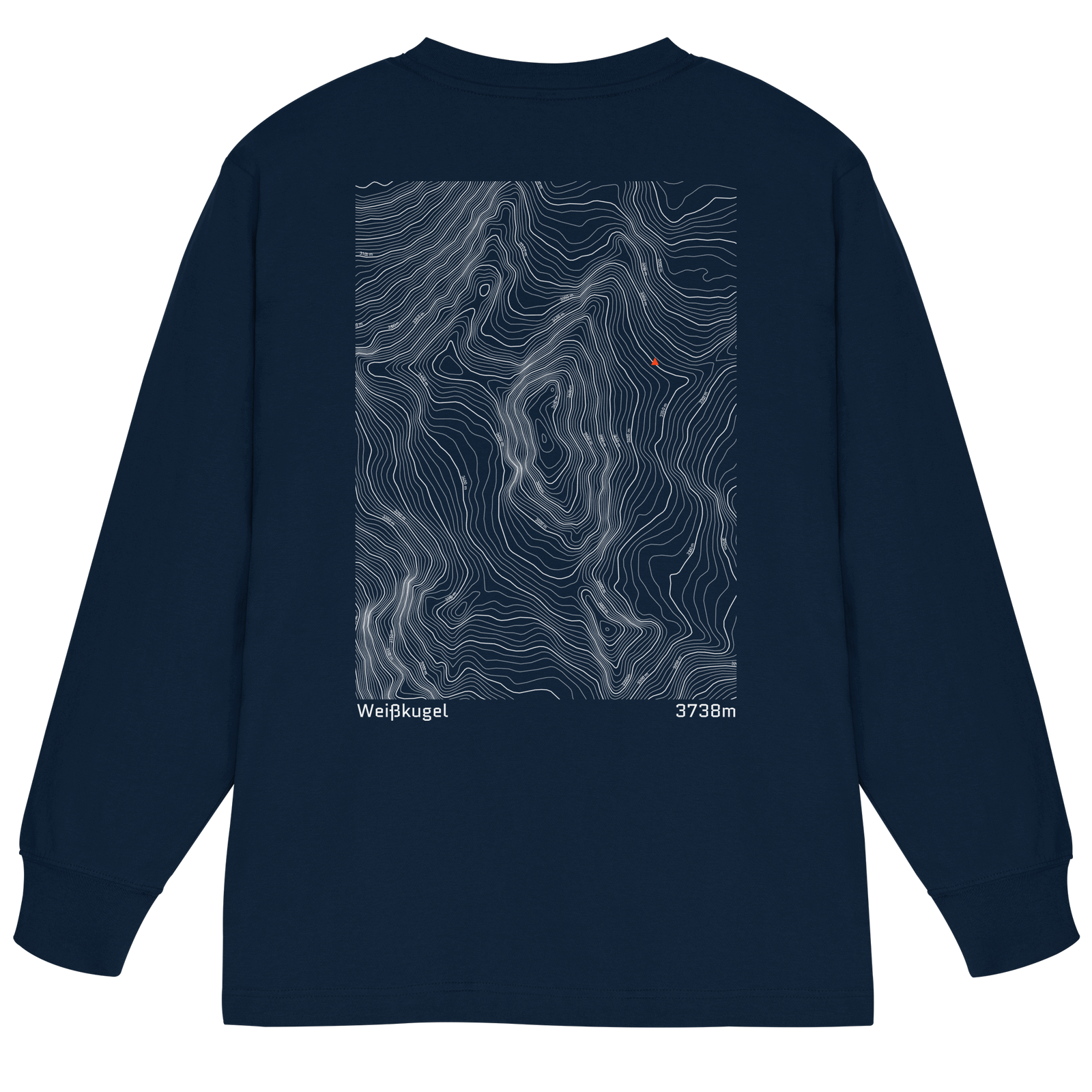 Weißkugel Höhenlinien Oversized Longsleeve (Unisex)