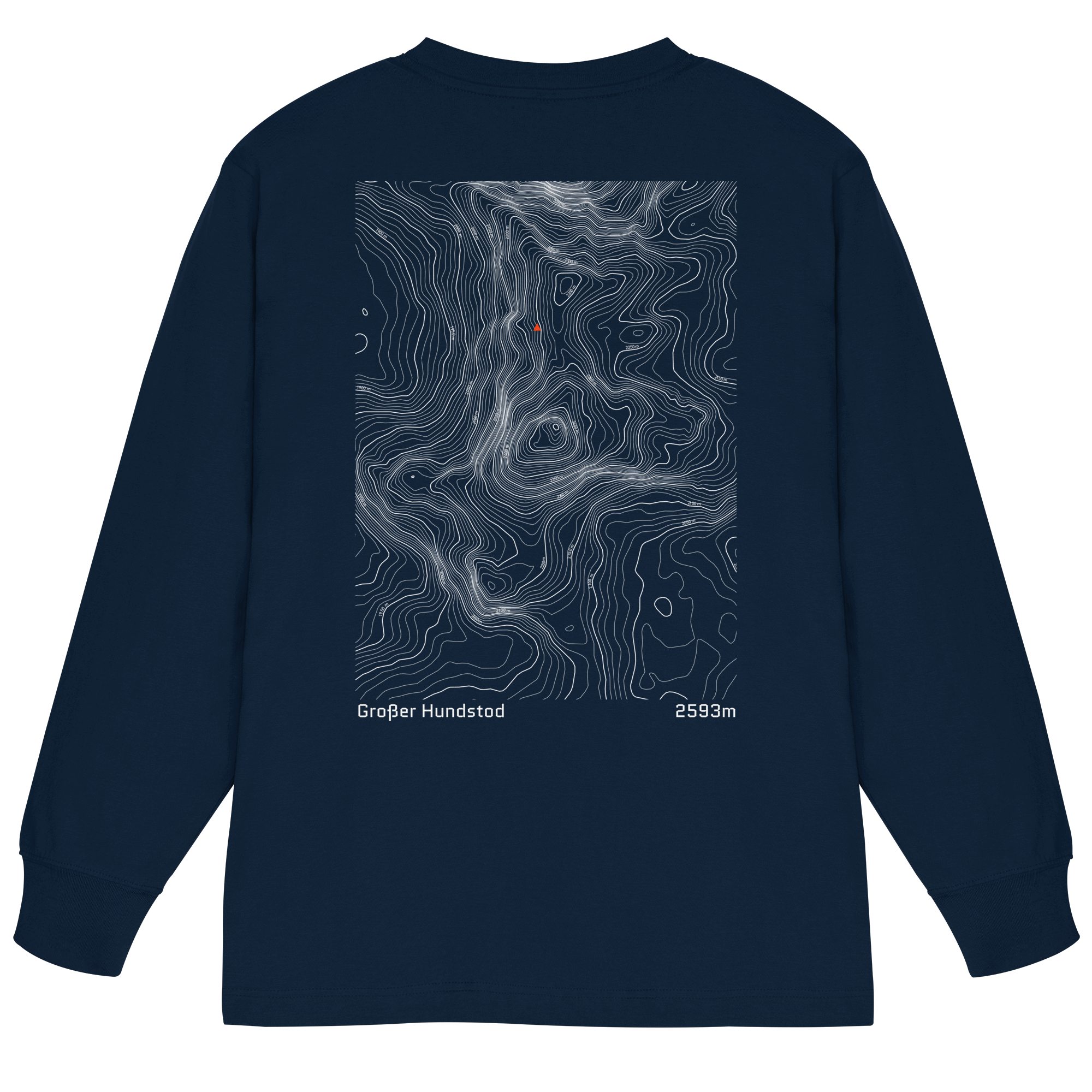 Großer Hundstod Höhenlinien Oversized Longsleeve (Unisex)