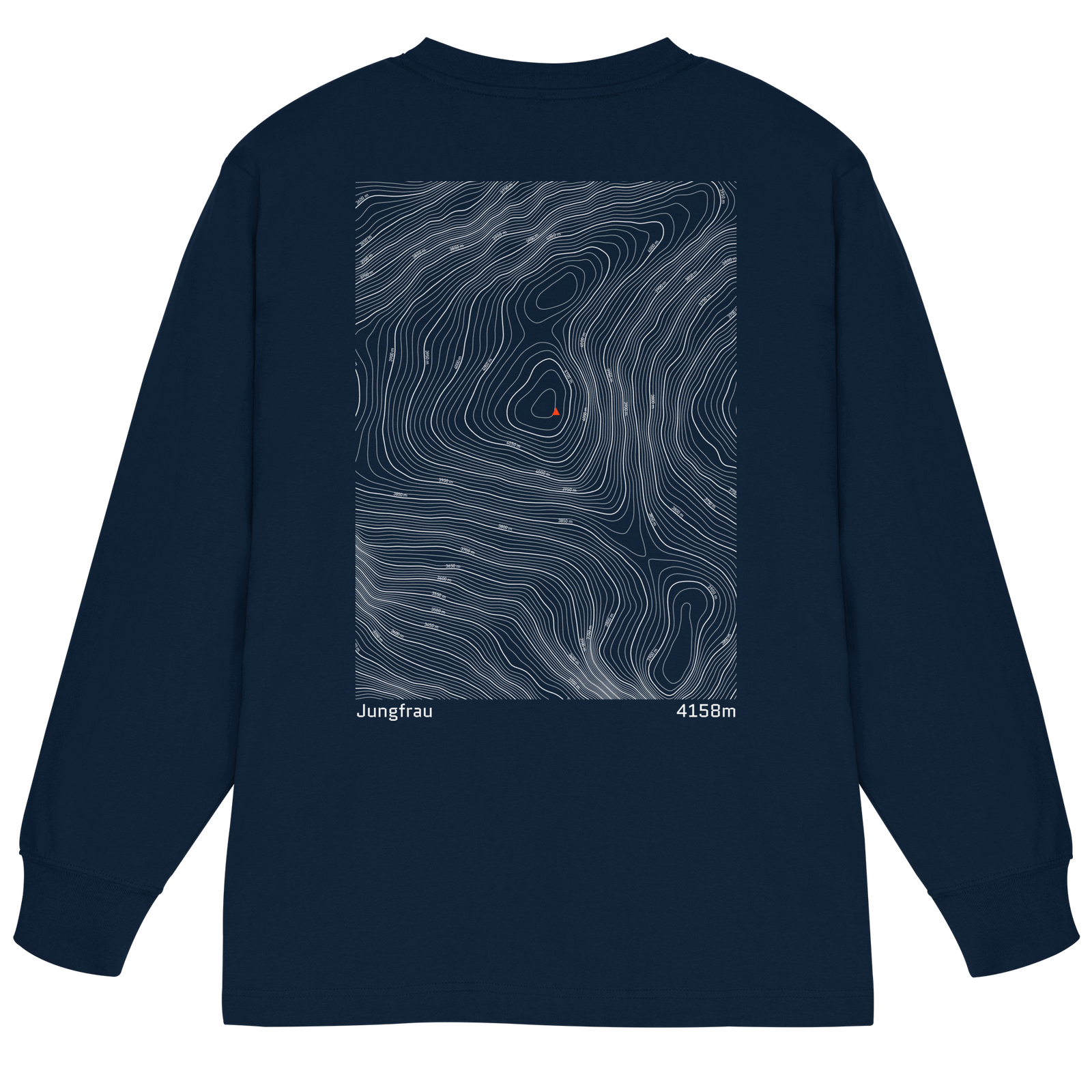 Jungfrau Höhenlinien Oversized Longsleeve (Unisex)