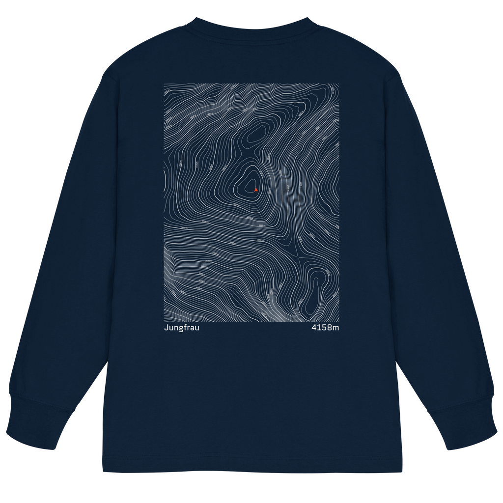 Jungfrau Höhenlinien Oversized Longsleeve (Unisex)