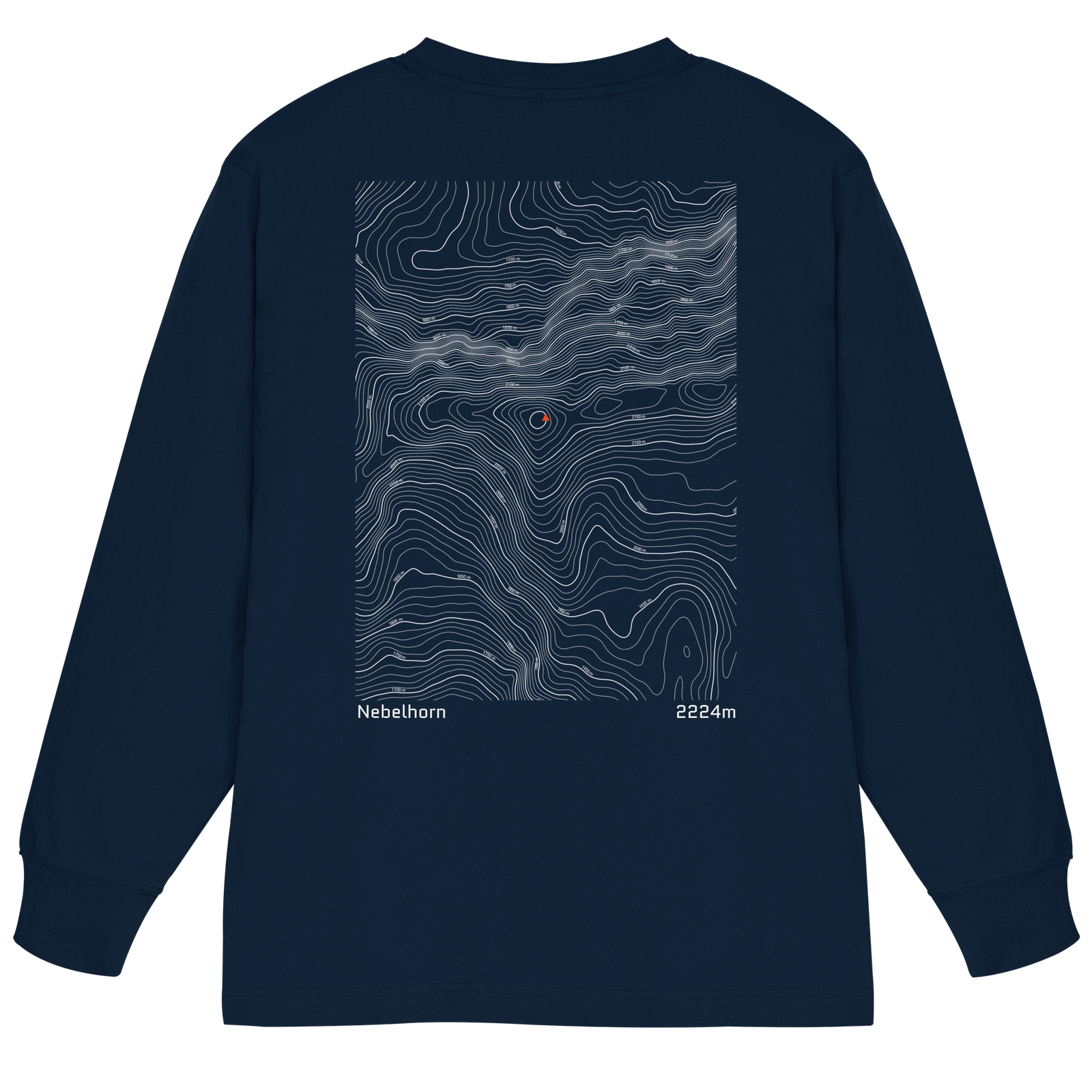 Nebelhorn Höhenlinien Oversized Longsleeve (Unisex)