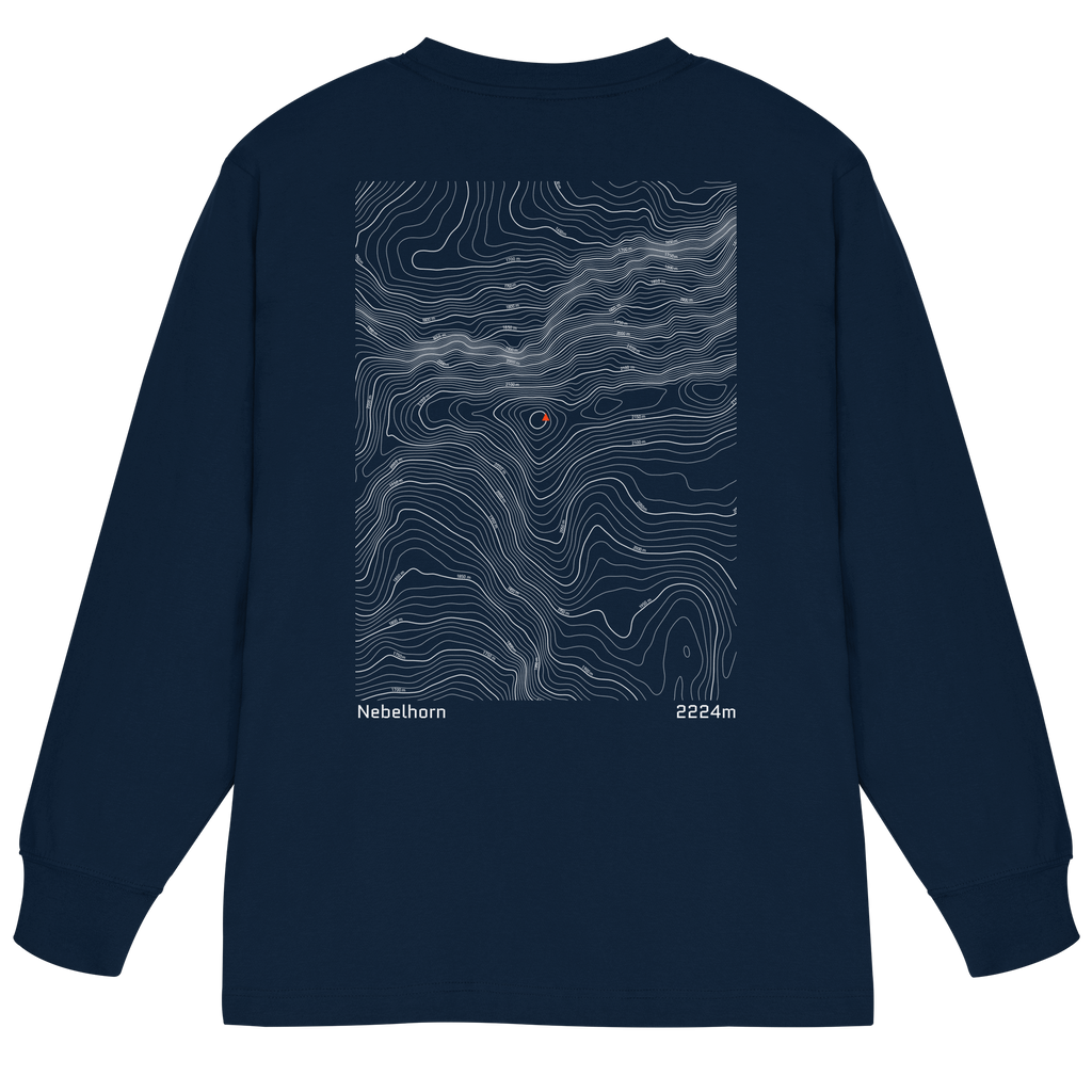 Nebelhorn Höhenlinien Oversized Longsleeve (Unisex)