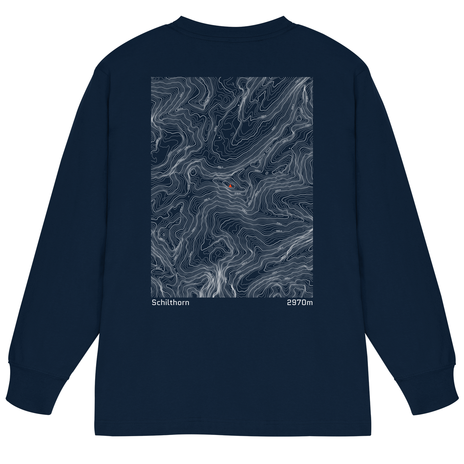 Schilthorn Höhenlinien Oversized Longsleeve (Unisex)