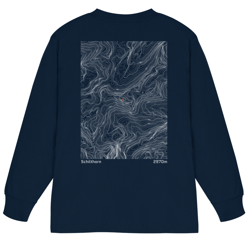 Schilthorn Höhenlinien Oversized Longsleeve (Unisex)