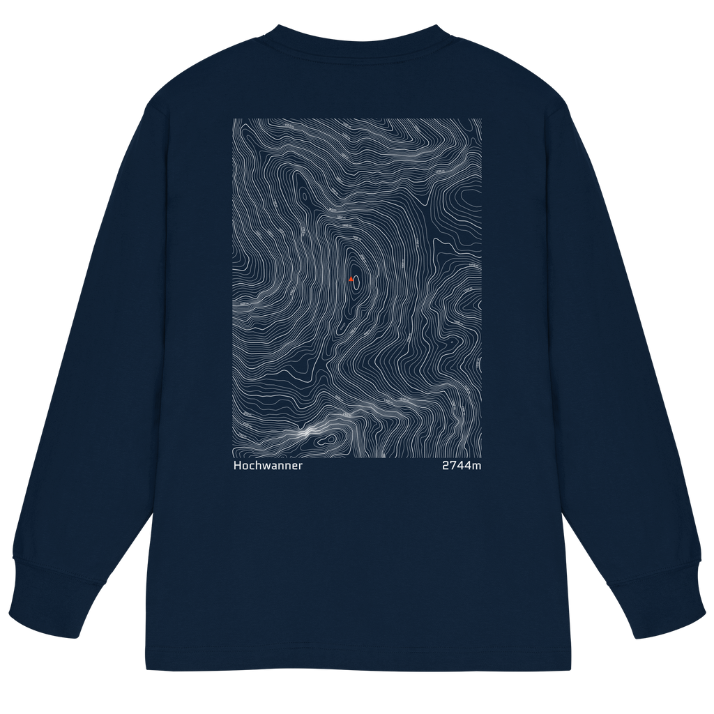 Hochwanner Höhenlinien Oversized Longsleeve (Unisex)