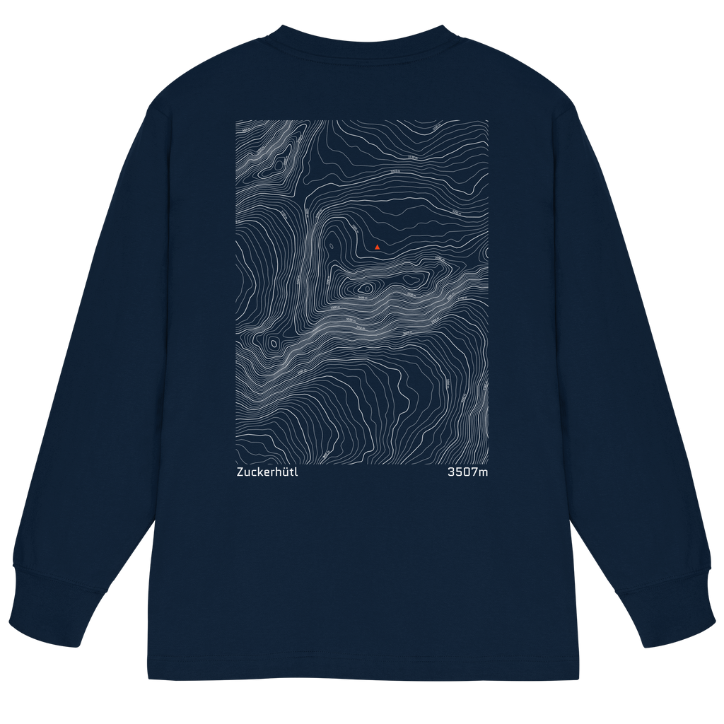 Zuckerhütl Höhenlinien Oversized Longsleeve (Unisex)