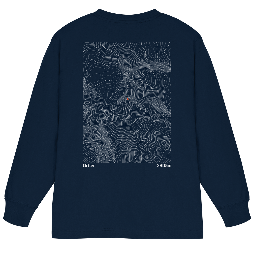 Ortler Höhenlinien Oversized Longsleeve (Unisex)