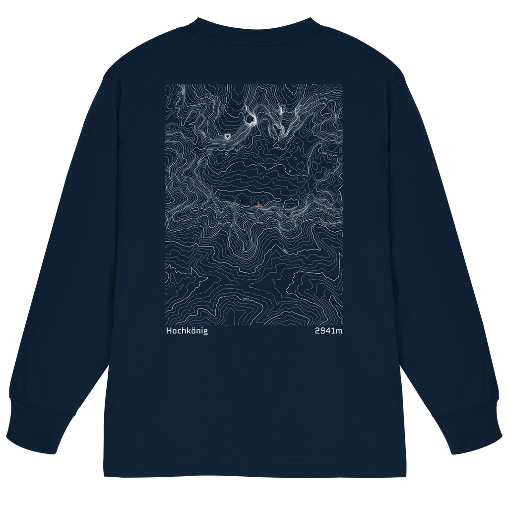 Hochkönig Höhenlinien Oversized Longsleeve (Unisex)