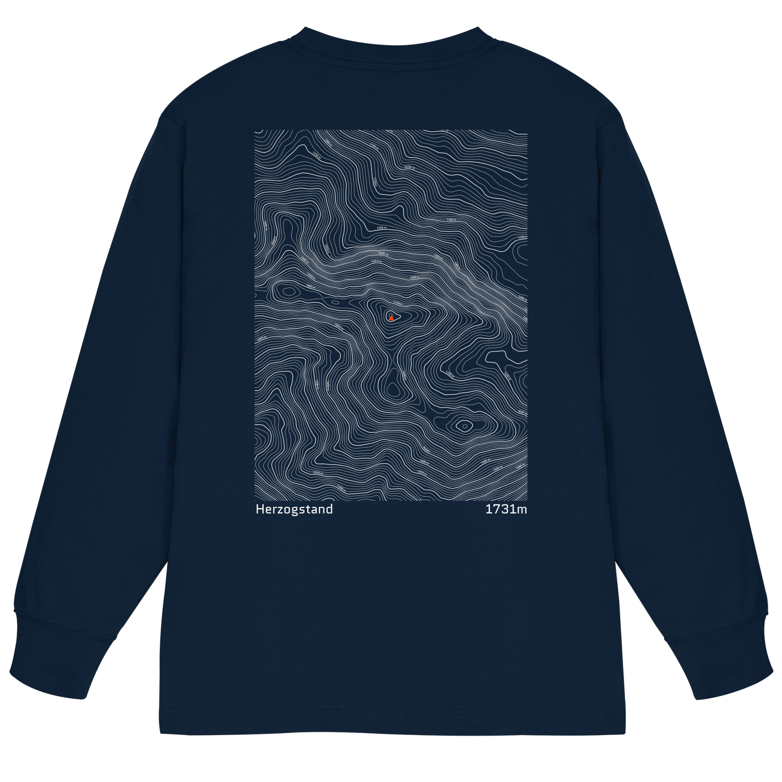 Herzogstand Höhenlinien Oversized Longsleeve (Unisex)