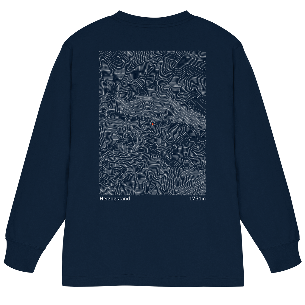 Herzogstand Höhenlinien Oversized Longsleeve (Unisex)
