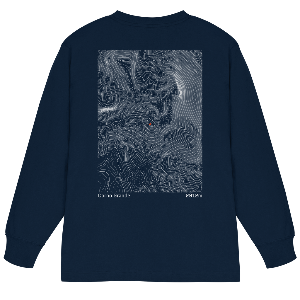 Corno Grande Höhenlinien Oversized Longsleeve (Unisex)