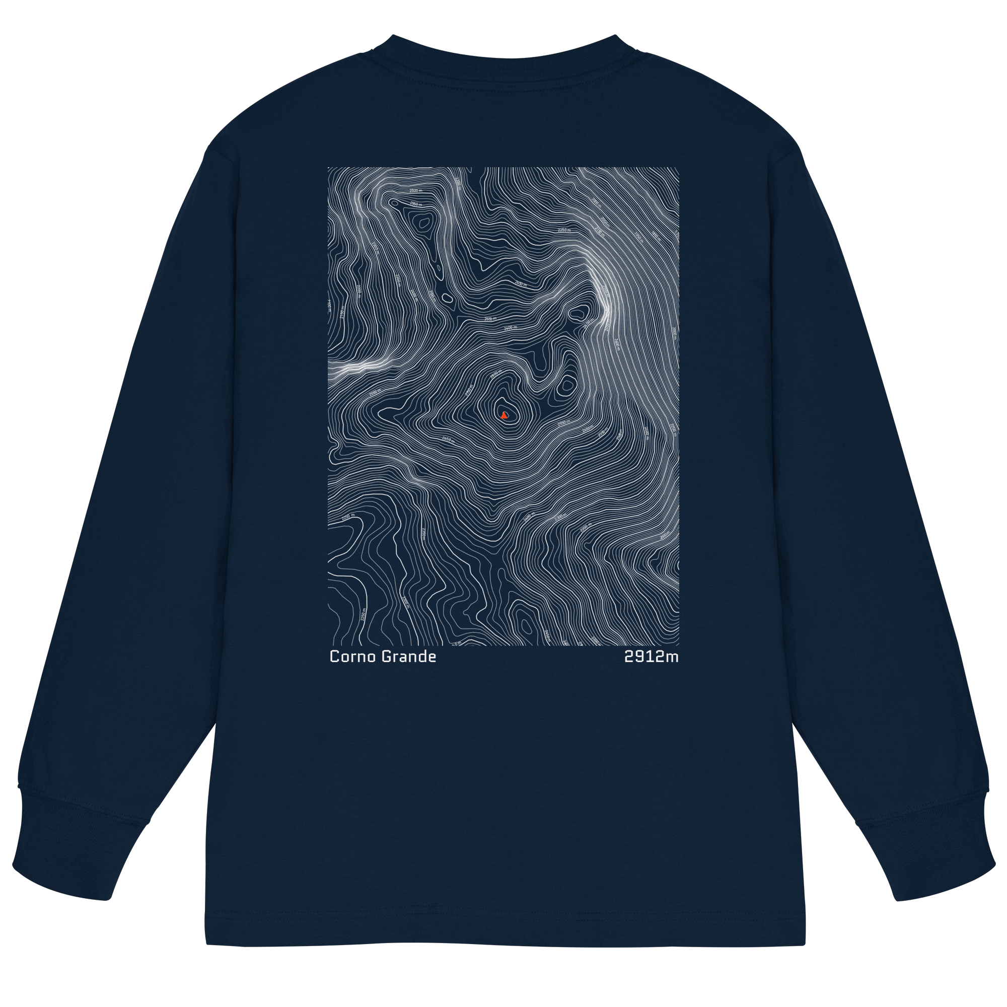 Corno Grande Höhenlinien Oversized Longsleeve (Unisex)