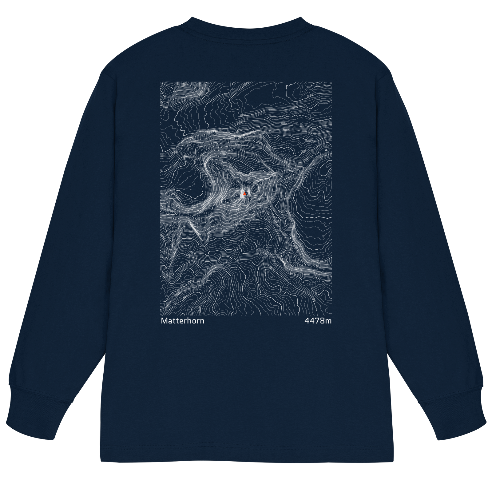 Matterhorn Höhenlinien Oversized Longsleeve (Unisex)