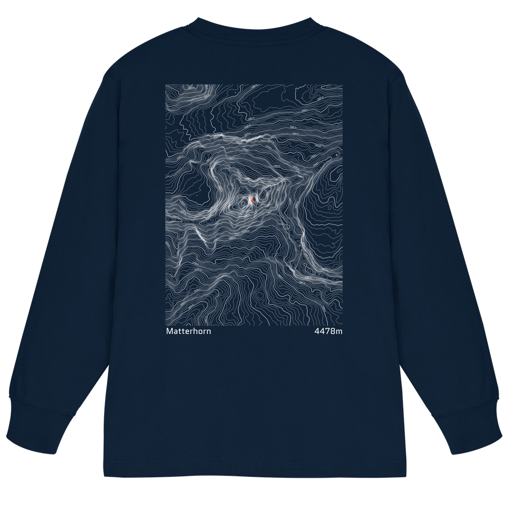 Matterhorn Höhenlinien Oversized Longsleeve (Unisex)