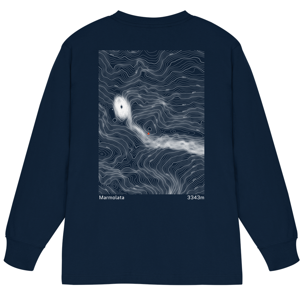 Marmolata Höhenlinien Oversized Longsleeve (Unisex)