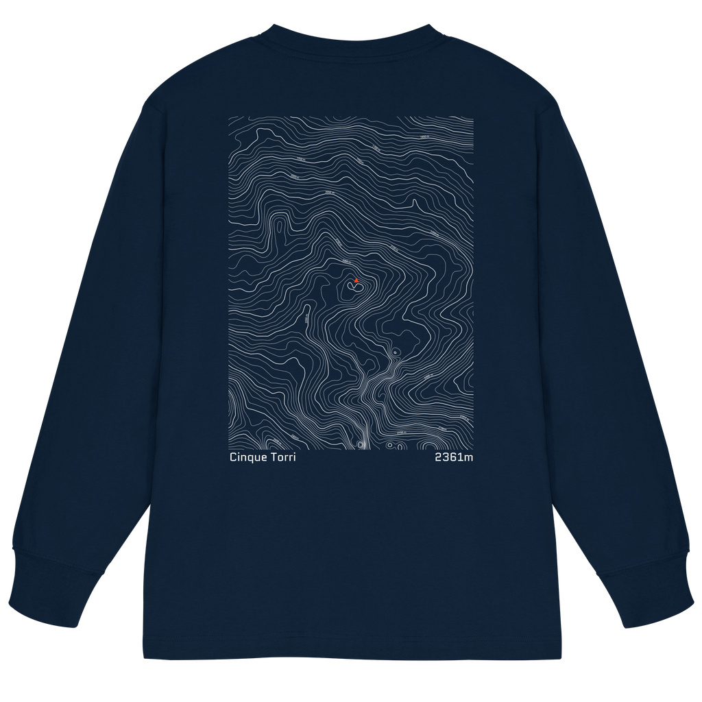 Cinque Torri Höhenlinien Oversized Longsleeve (Unisex)