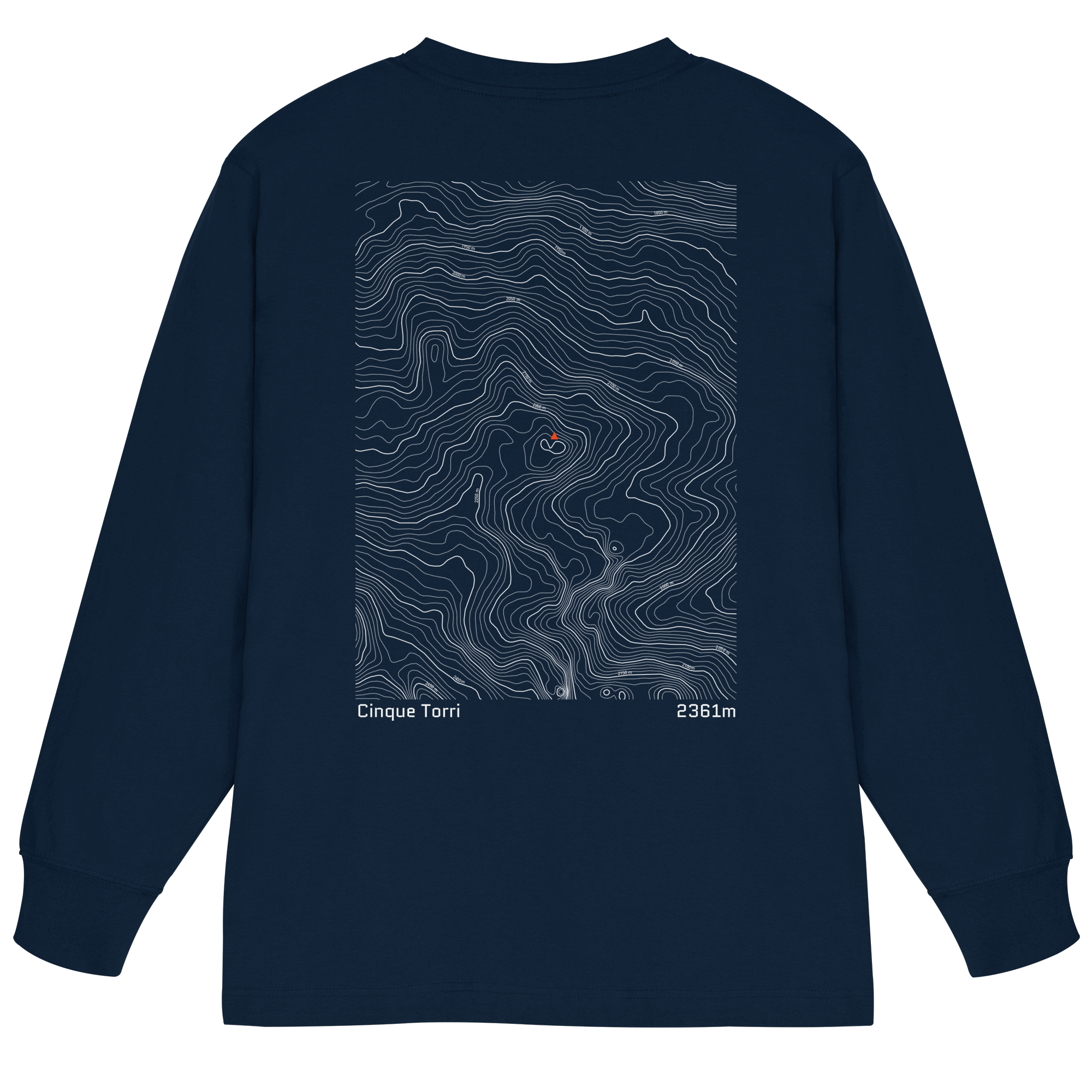 Cinque Torri Höhenlinien Oversized Longsleeve (Unisex)