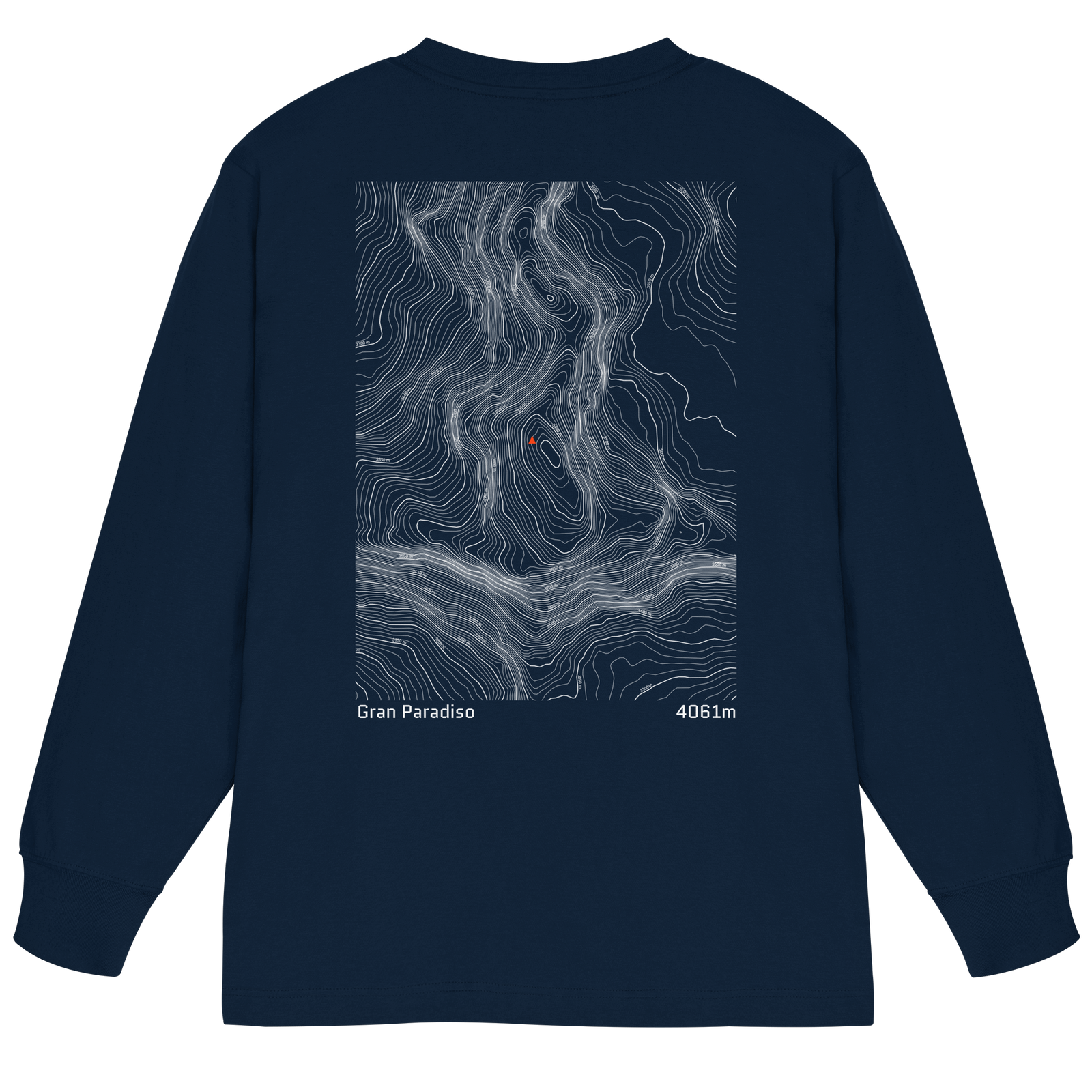 Gran Paradiso Höhenlinien Oversized Longsleeve (Unisex)