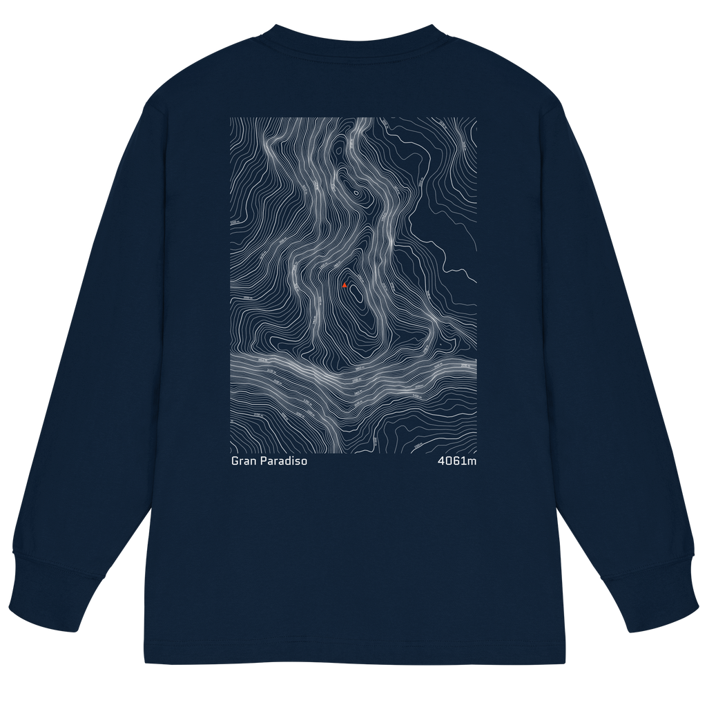Gran Paradiso Höhenlinien Oversized Longsleeve (Unisex)