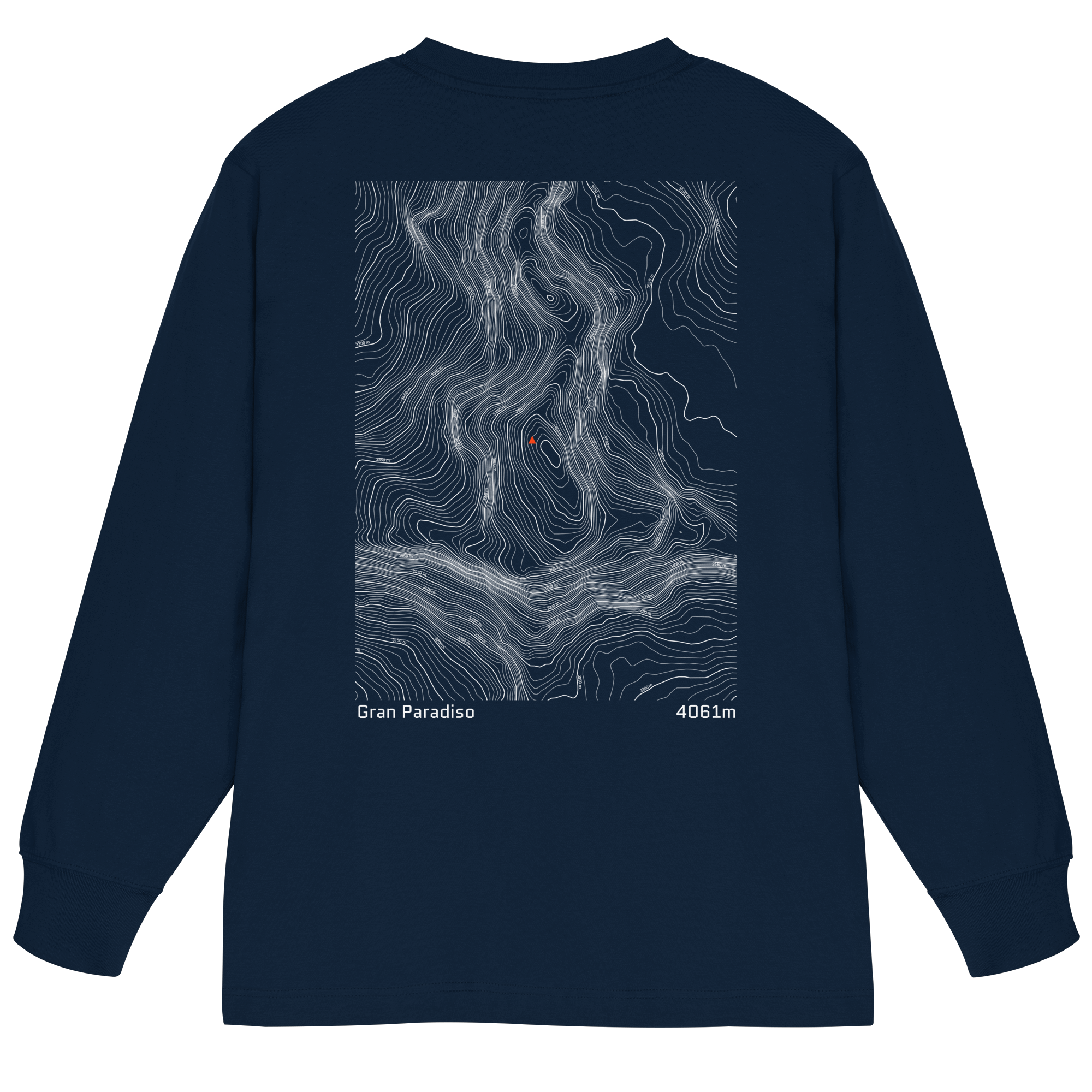 Gran Paradiso Höhenlinien Oversized Longsleeve (Unisex)