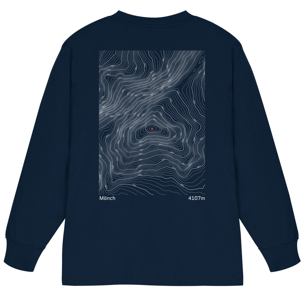 Mönch Höhenlinien Oversized Longsleeve (Unisex)