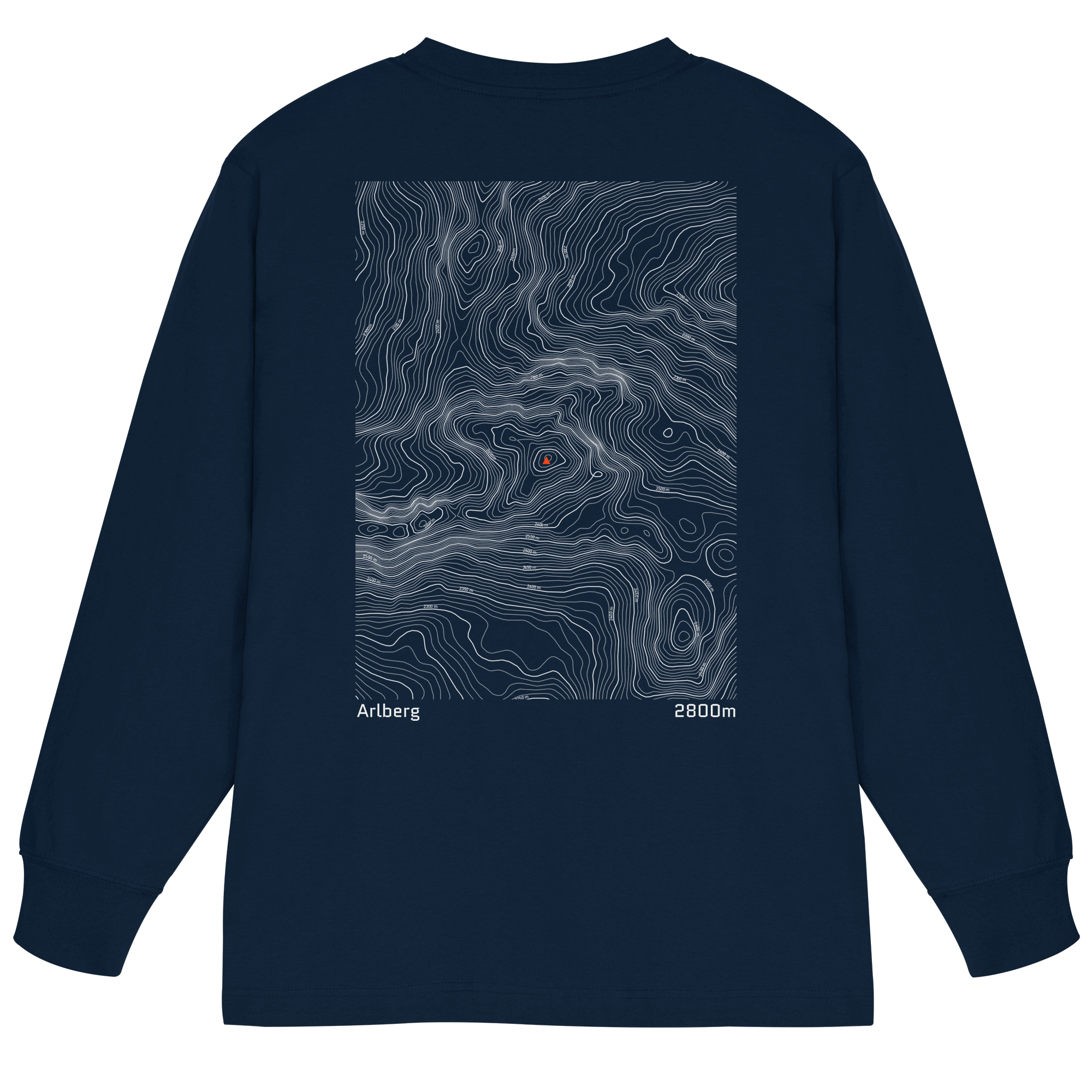 Arlberg Höhenlinien Oversized Longsleeve (Unisex)