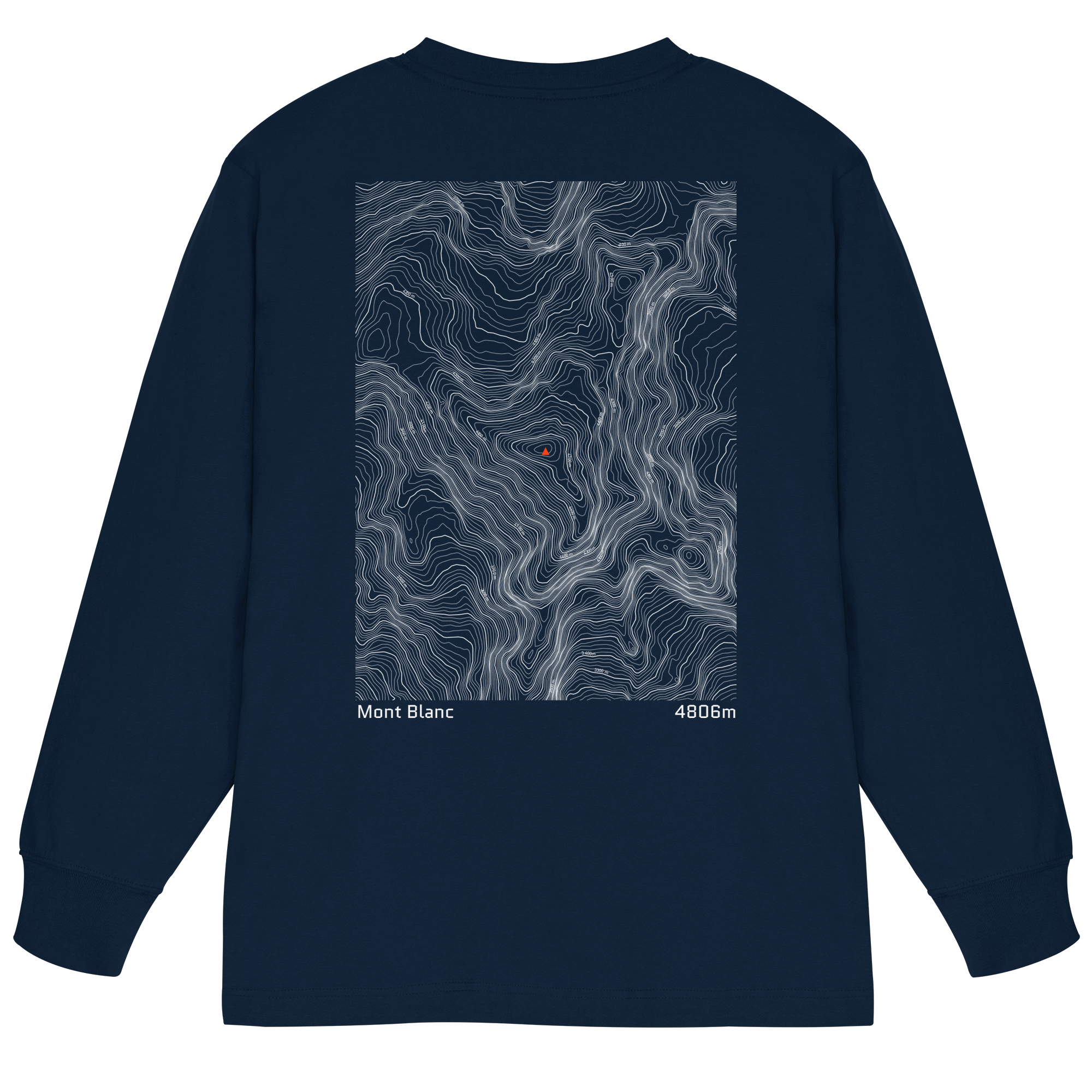 Mont Blanc Höhenlinien Oversized Longsleeve (Unisex)